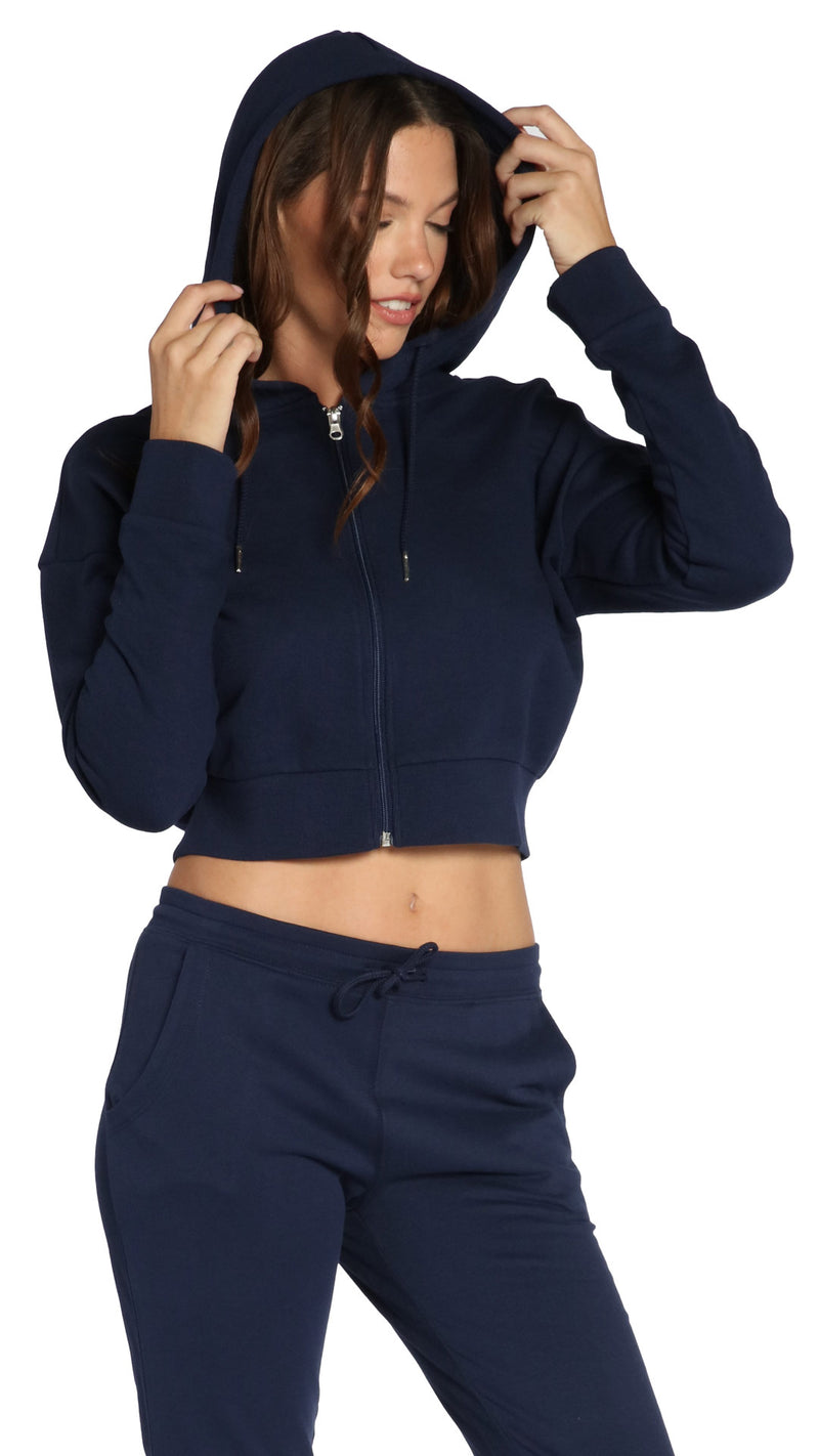 Women's Cropped Zip-Up Hoodie – Miami Style Wholesale Apparel